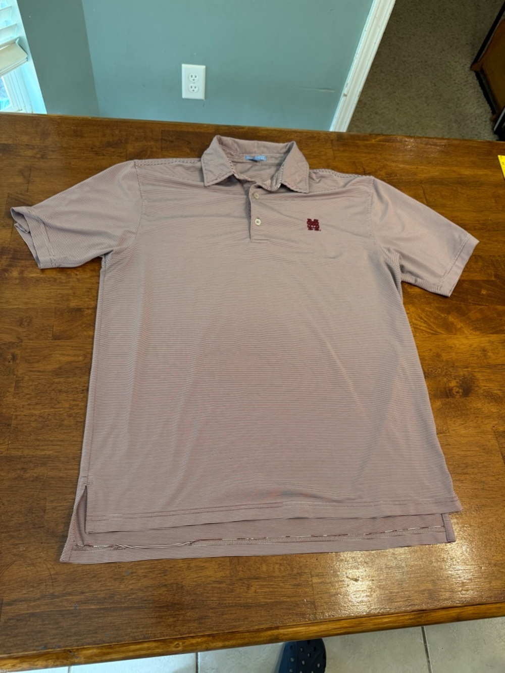 GenTeal Mississippi State Bulldogs Men's Performance Polo Shirt med MSU stripe
